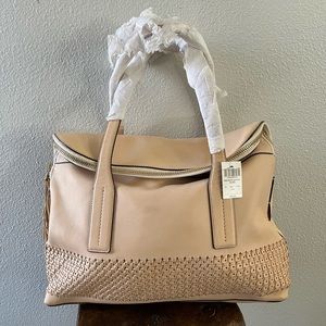 Henri Bendel Cream Debutante Satchel - Woven